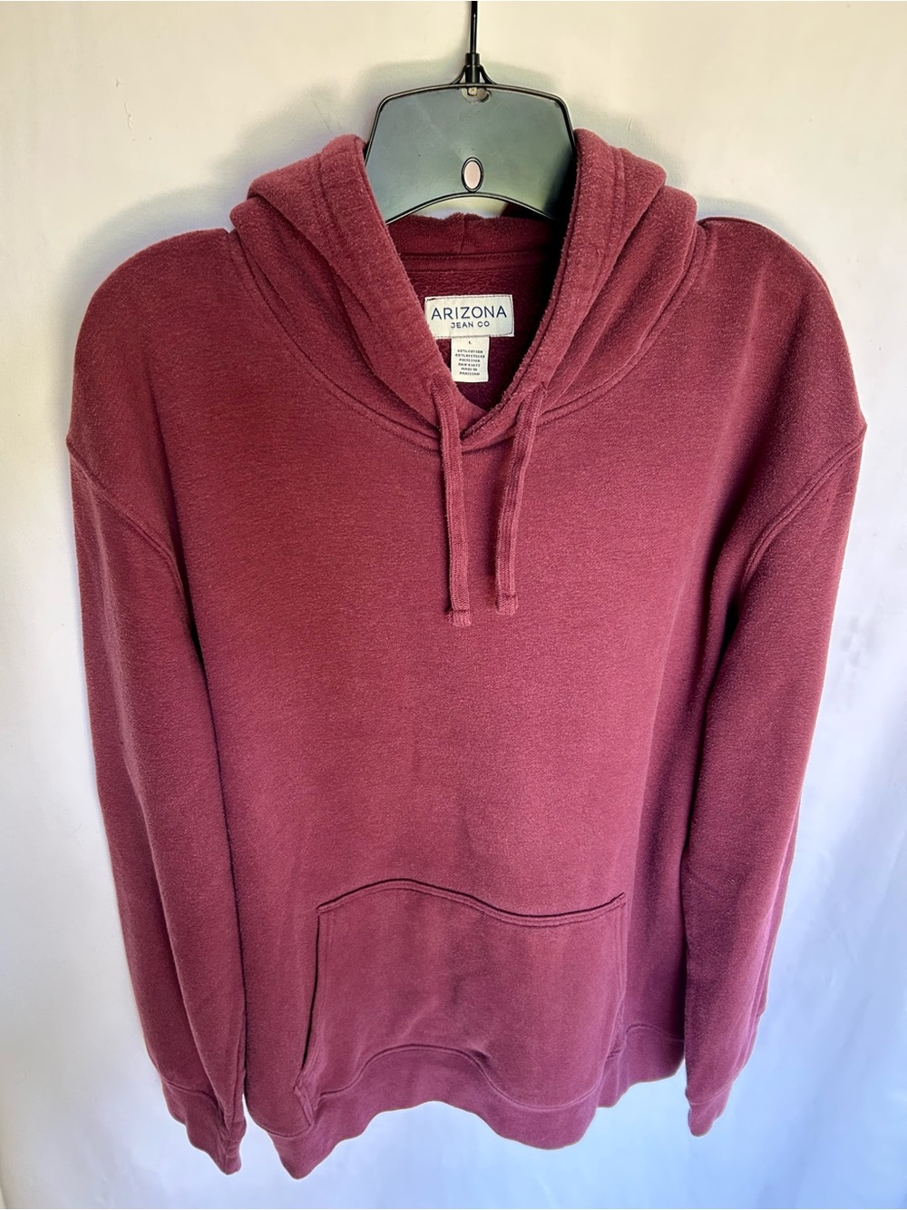 MEN’S MAROON/BURGUNDY ARIZONA HOODIE, SIZE L